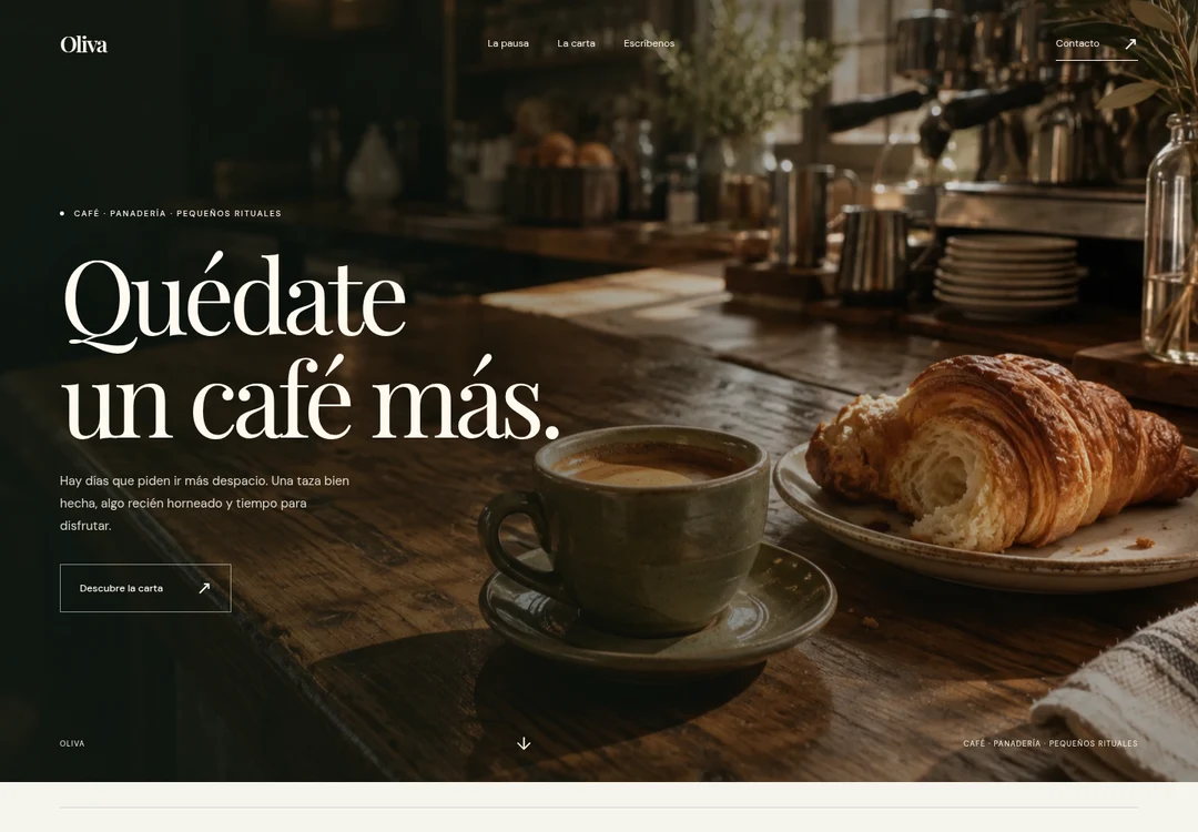 Web de cafetería Oliva